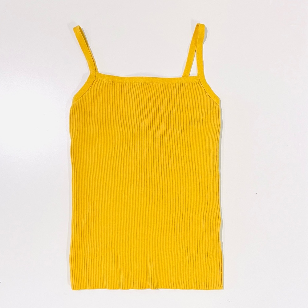 NWT Brandy Melville Mustard Yellow Ribbed Knit Stretchy Tank Top